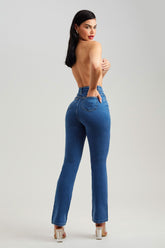 Calça Jeans Modeladora Clássica Reta Cós Super Alto