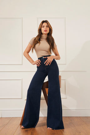 Calça Jeans Modeladora Luxury Pantalona Cós Super Alto