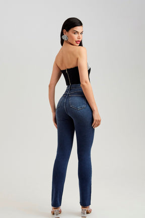 Calça Jeans Modeladora Essencial Reta Cós Super Alto