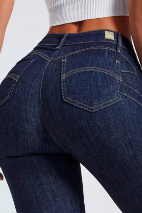 Calça Jeans Modeladora Mega Bumbum Skinny Fantástica Cós Alto