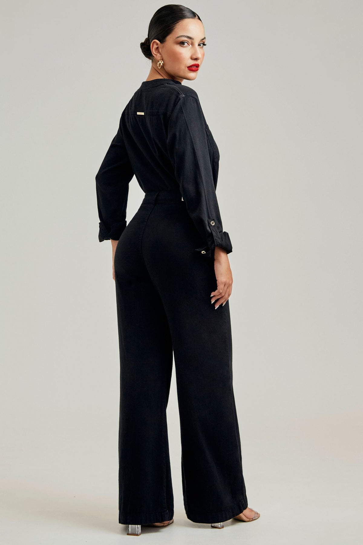 Calça Pantalona de Linho Térmico Dunas Preta
