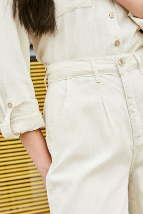 Calça Pantalona de Linho Térmico Dunas Areia