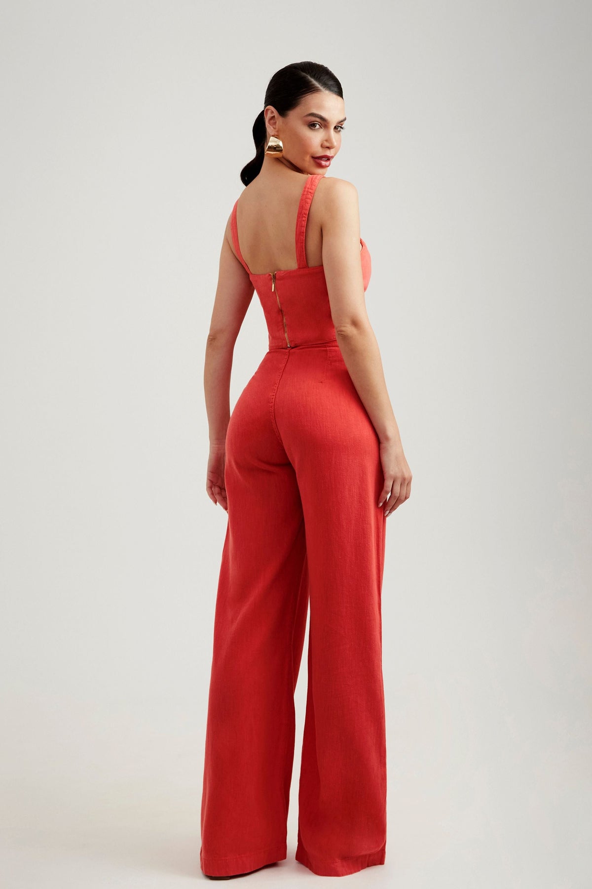 Calça Pantalona de Linho Térmico Dunas Vermelha Vibrante
