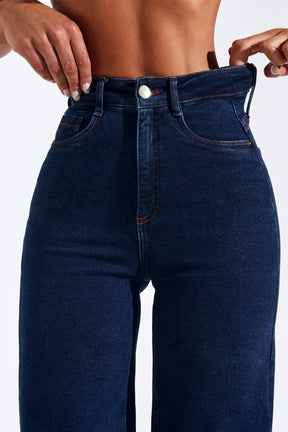 Calça Jeans Modeladora Luxury Pantalona Cós Super Alto