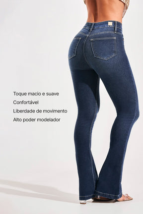 Calça Jeans Modeladora Curva dos Sonhos Flare Cós Médio