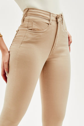 Calça Jeans Modeladora Nude Boot Cut Cós Médio
