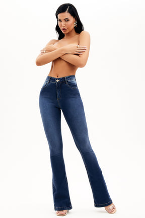 Calça Jeans Modeladora Curva dos Sonhos Flare Cós Médio