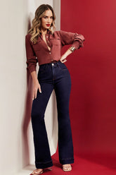 Calça Jeans Modeladora Luxury Flare Cós Médio