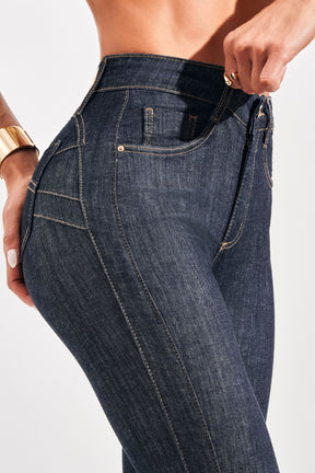 Calça Jeans Modeladora Mega Bumbum Skinny Fantástica Cós Alto