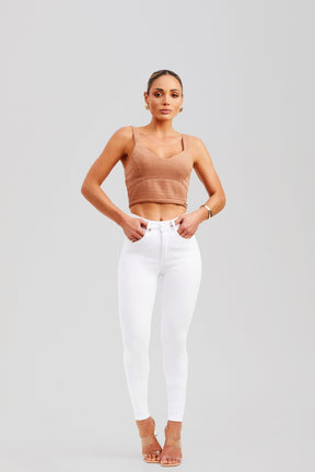 Calça Jeans Modeladora Milagrosa Skinny Cós Alto - Branca