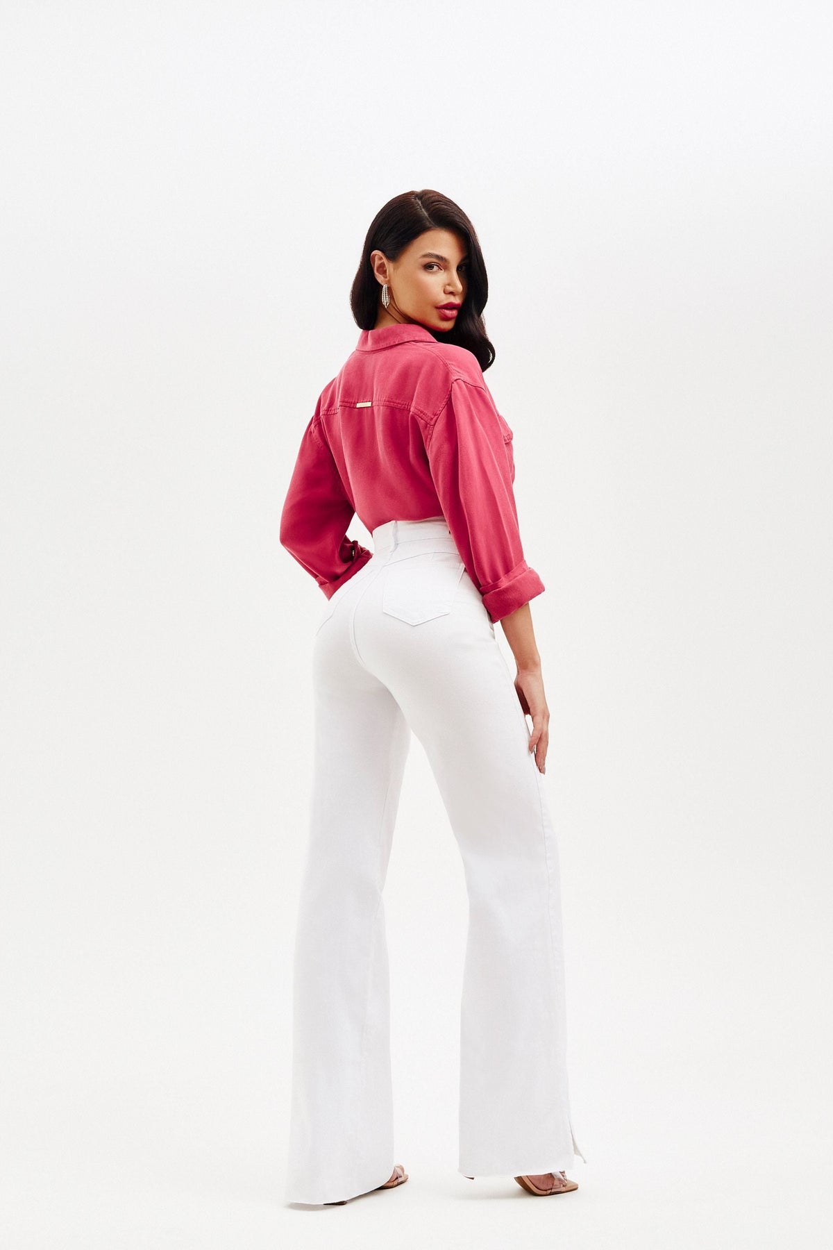 Calça Jeans Modeladora Milagrosa Wide Leg Cós Super Alto - Branca