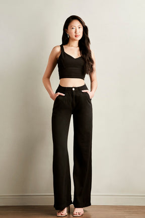 Calça Pantalona de Linho Térmico Dunas Preta