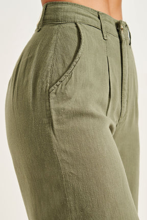 Calça Pantalona de Linho Térmico Dunas Verde Militar