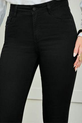 Calça Jeans Modeladora Skinny Preto Intenso Cós Médio