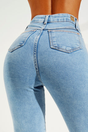 Calça Jeans Modeladora Basic Reta Cós Super Alto