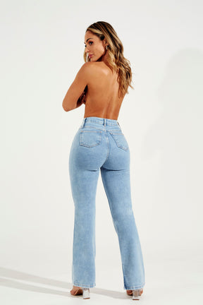 Calça Jeans Modeladora Basic Reta Cós Super Alto