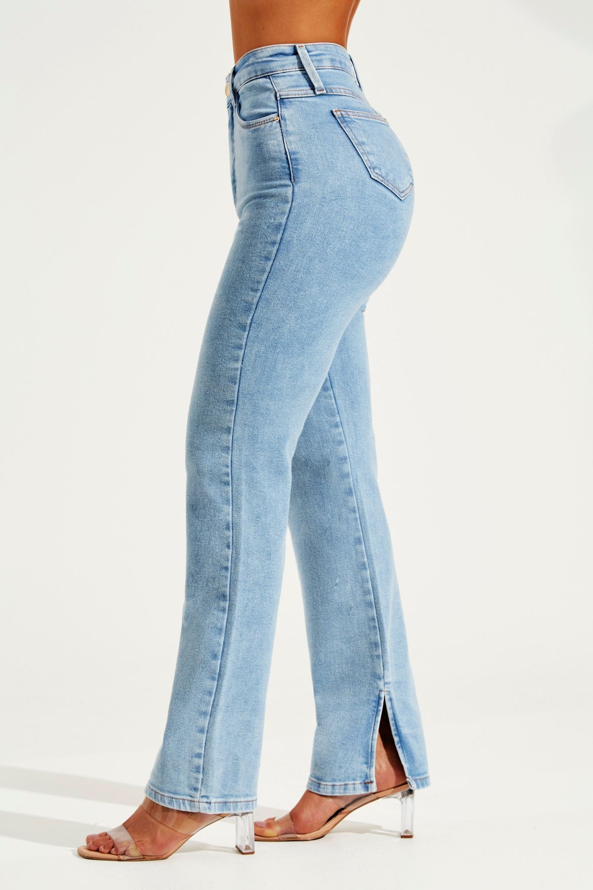 Calça Jeans Modeladora Basic Reta Cós Super Alto