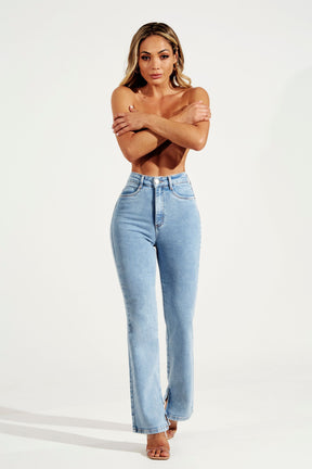 Calça Jeans Modeladora Basic Reta Cós Super Alto