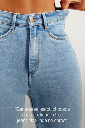 Calça Jeans Modeladora Basic Reta Cós Super Alto