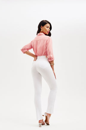 Calça Jeans Modeladora Milagrosa Reta Cós Alto - Branca