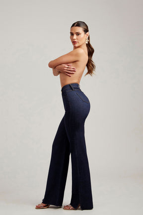Calça Jeans Ultra Modeladora Wide Leg Cós Super Alto