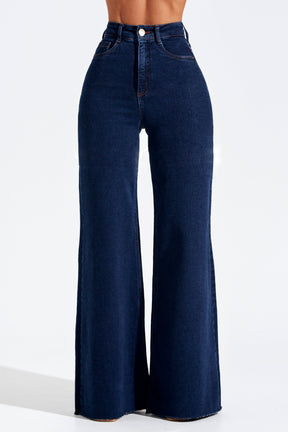Calça Jeans Modeladora Luxury Pantalona Cós Super Alto