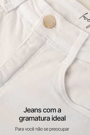 Calça Jeans Modeladora Milagrosa Skinny Cós Alto - Branca