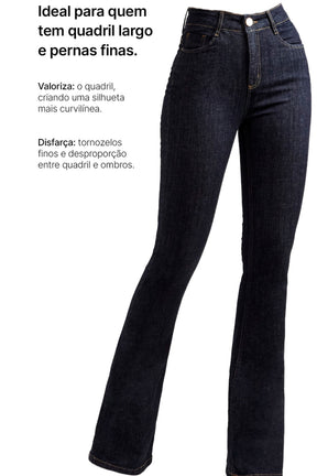 Calça Jeans Modeladora Fantástica Flare Cós Alto