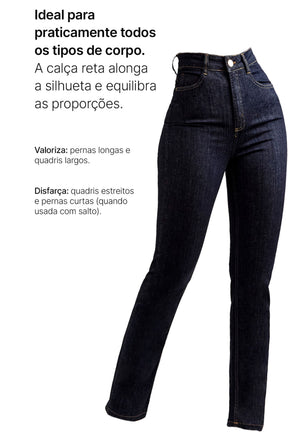 Calça Jeans Modeladora Fantástica Reta Cós Alto