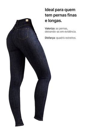Calça Jeans Modeladora Fantástica Skinny Cós Alto